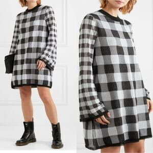 McQ Alexander McQueen Checked Knitted Mini Dress